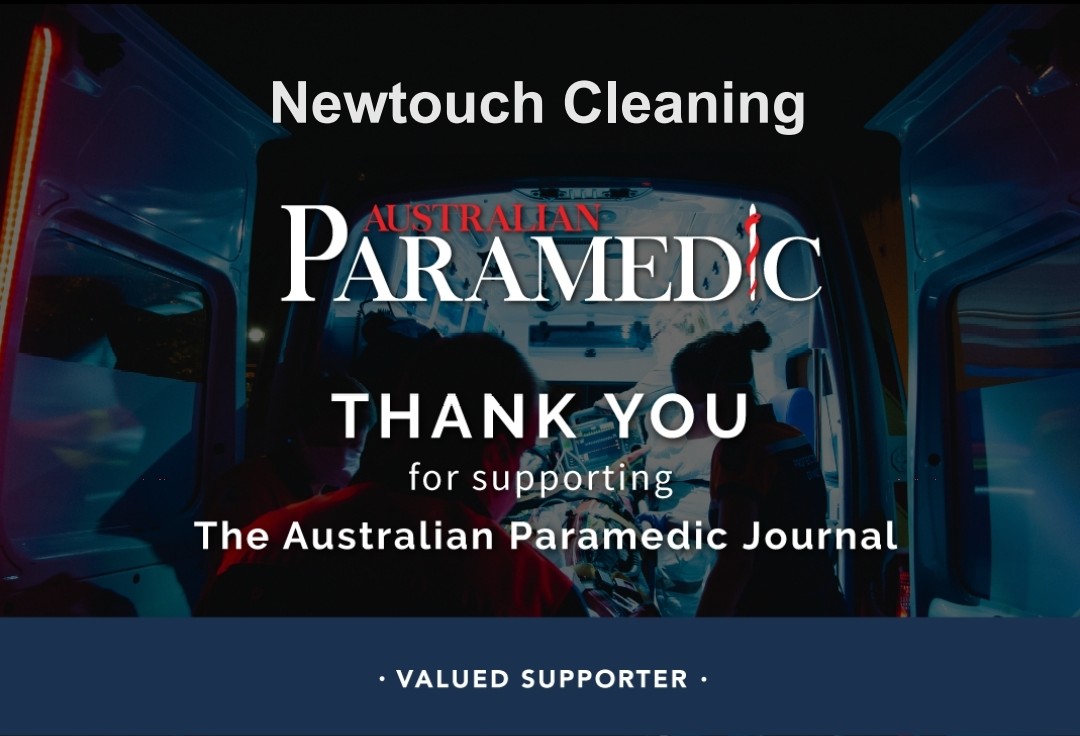 NewTouch Cleaning recognized as a valued supporter of The Australian Paramedic Journal
